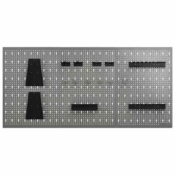 Seinale paigaldatav pulkadega paneel, 3 tk, 40 × 58 cm, teras