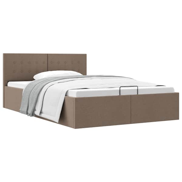 Panipaigaga voodiraam, pruunikashall, 120 × 200 cm, kangas — mudel 285596