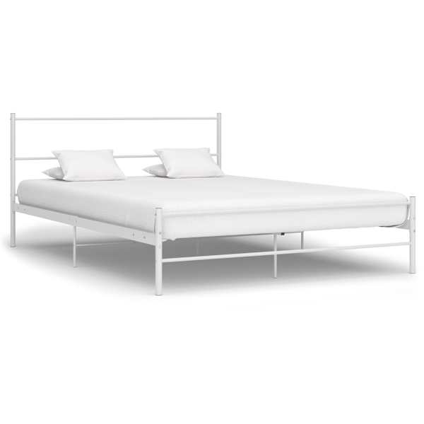 Voodiraam, valge, 140 × 200 cm, metall — mudel 284695