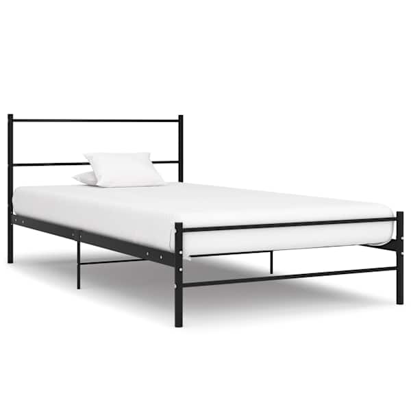 Voodiraam, must, 90 × 200 cm, metall