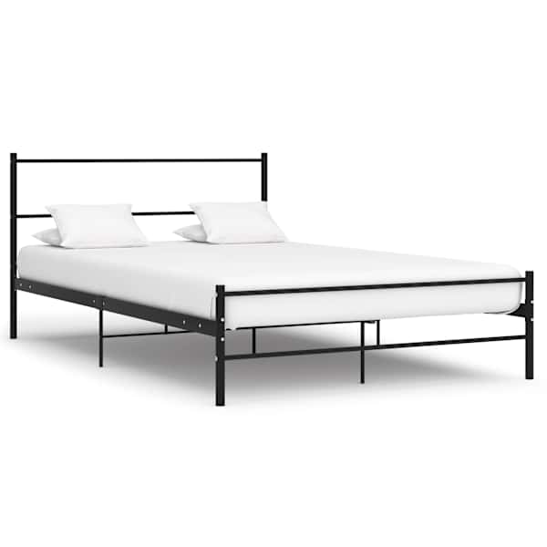 Voodiraam, must, 160 × 200 cm, metall — mudel 286498