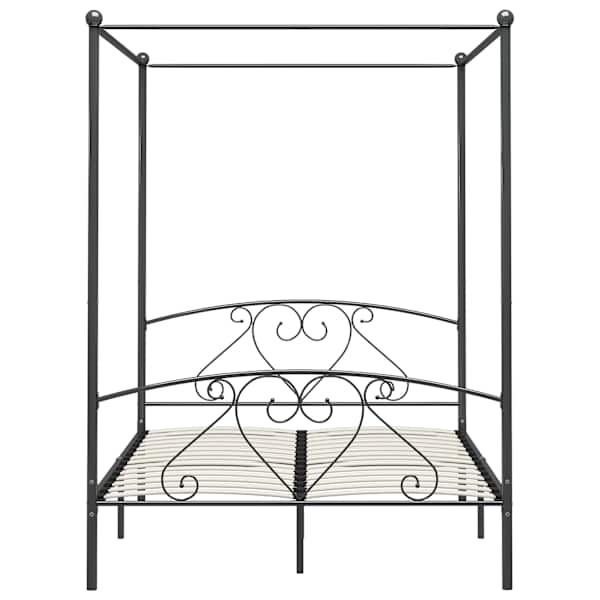 Baldahhiiniga voodiraam, hall, 140 × 200 cm, metall — mudel 284443