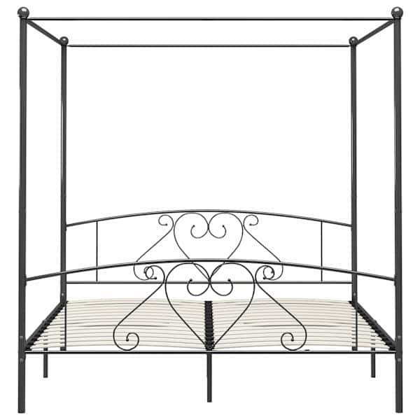 Baldahhiiniga voodiraam, hall, 200 × 200 cm, metall — mudel 284446