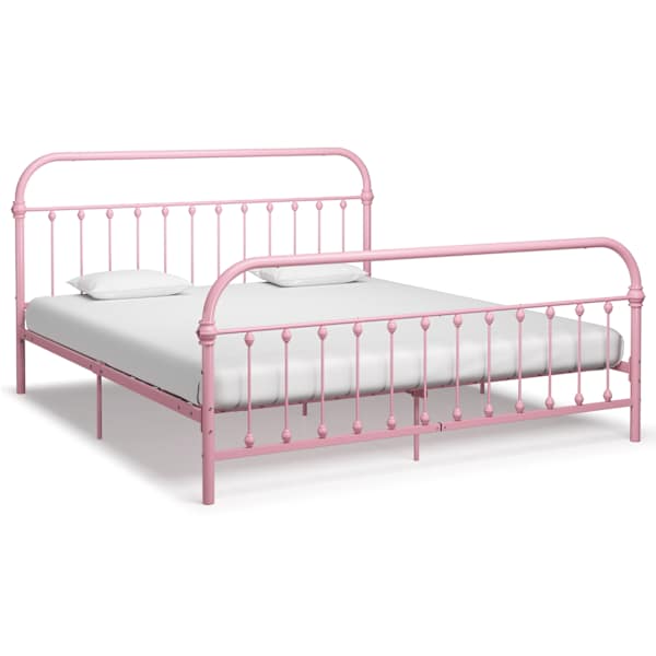 Voodiraam, roosa, 180 × 200 cm, metall — mudel 284515