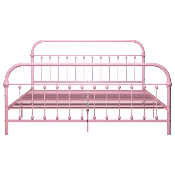 Voodiraam, roosa, 180 × 200 cm, metall — mudel 284515