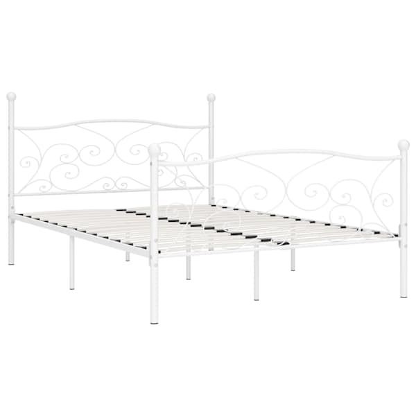 Voodiraam, valge, 140 × 200 cm, metall — mudel 284450