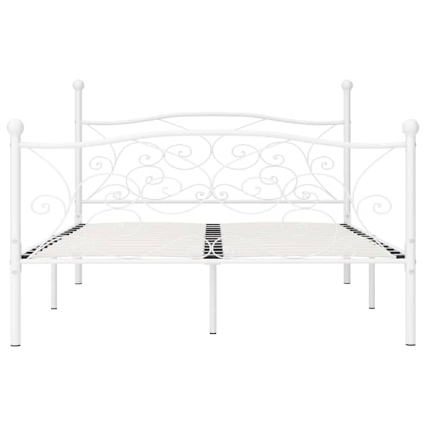 Voodiraam, valge, 140 × 200 cm, metall — mudel 284450