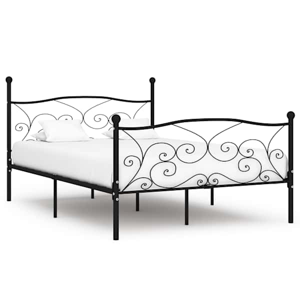 Voodiraam, must, 140 × 200 cm, metall — mudel 284457
