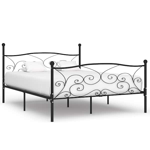 Voodiraam, must, 180 × 200 cm, metall — mudel 284459