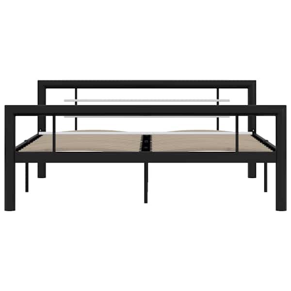 Voodiraam, must ja valge, 120 × 200 cm, metall — mudel 284552