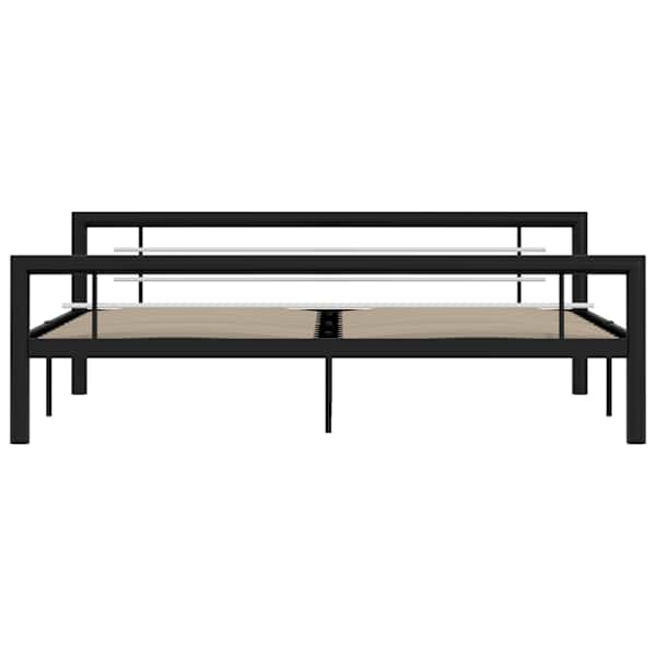 Voodiraam, must ja valge, 180 × 200 cm, metall — mudel 284555