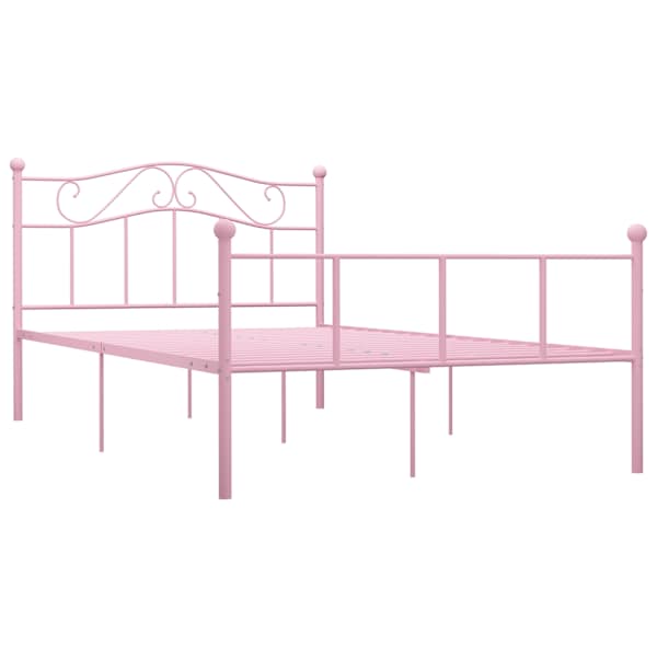 Voodiraam, roosa, 120 × 200 cm, metall — mudel 284539