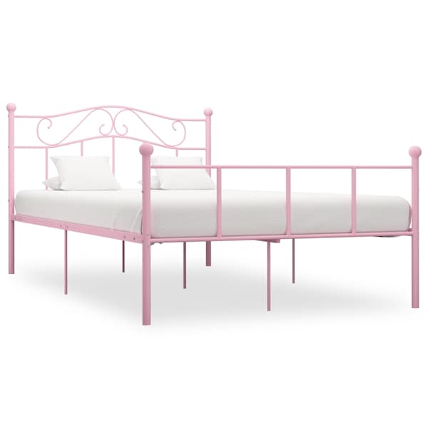 Voodiraam, roosa, 140 × 200 cm, metall — mudel 284540