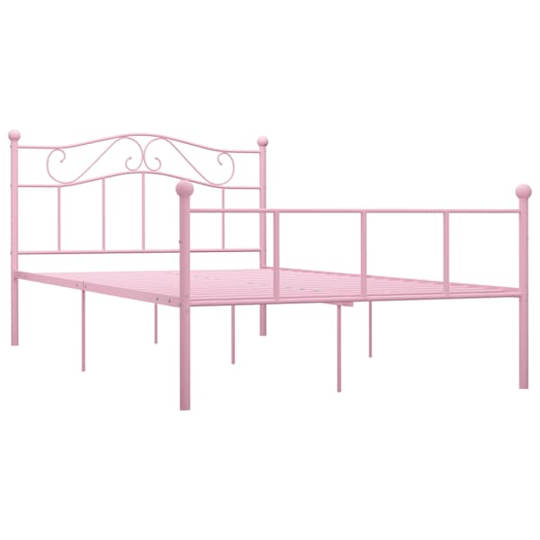 Voodiraam, roosa, 140 × 200 cm, metall — mudel 284540