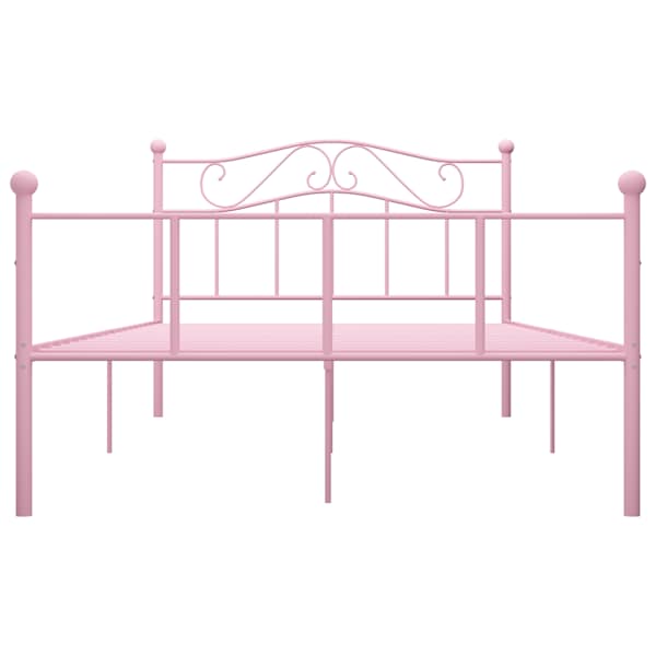 Voodiraam, roosa, 140 × 200 cm, metall — mudel 284540