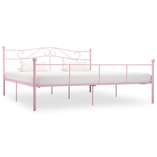 Voodiraam, roosa, 180 × 200 cm, metall — mudel 284542