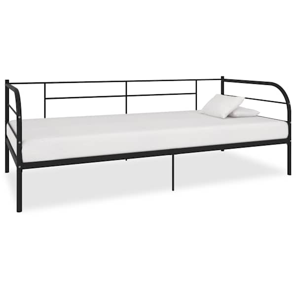 Voodiraam, must, 90 × 200 cm, metall