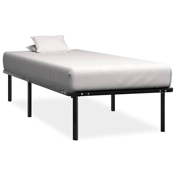 Voodiraam, must, 90 × 200 cm, metall