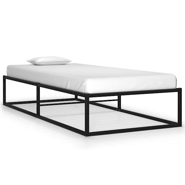 Voodiraam, must, 90 × 200 cm, metall
