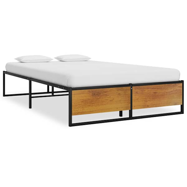 Voodiraam, must, 120 × 200 cm, metall — mudel 324815