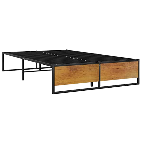 Voodiraam, must, 120 × 200 cm, metall — mudel 324815