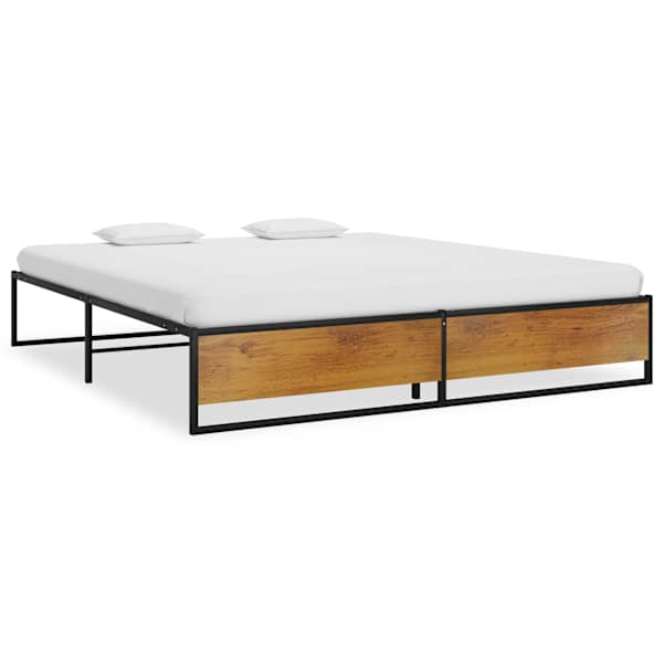 Voodiraam, must, 180 × 200 cm, metall — mudel 324818