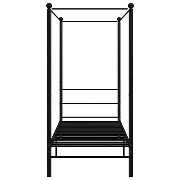 Baldahhiiniga voodiraam, must, 100 × 200 cm, metall — mudel 325054