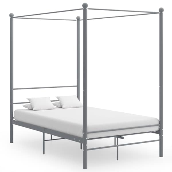 Baldahhiiniga voodiraam, hall, 140 × 200 cm, metall — mudel 325062