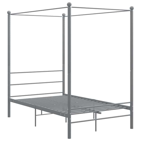 Baldahhiiniga voodiraam, hall, 140 × 200 cm, metall — mudel 325062