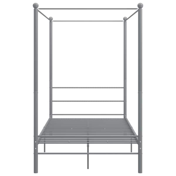 Baldahhiiniga voodiraam, hall, 140 × 200 cm, metall — mudel 325062