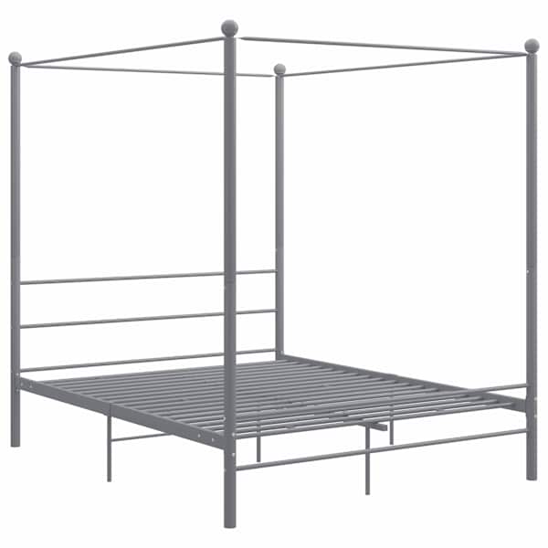Baldahhiiniga voodiraam, hall, 160 × 200 cm, metall — mudel 325065