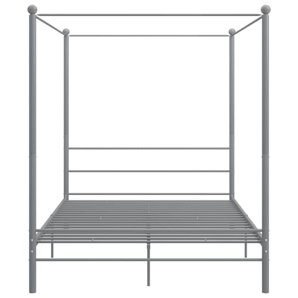 Baldahhiiniga voodiraam, hall, 160 × 200 cm, metall — mudel 325065