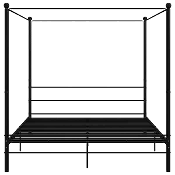 Baldahhiiniga voodiraam, must, 180 × 200 cm, metall — mudel 325066