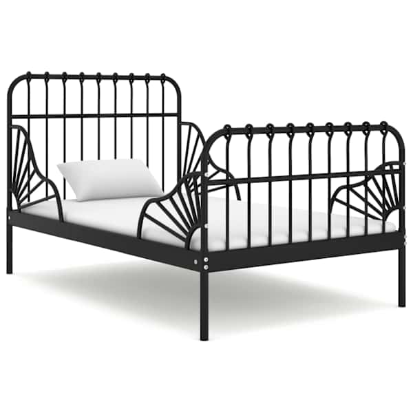Voodiraam, must, 80 × 130 cm, metall