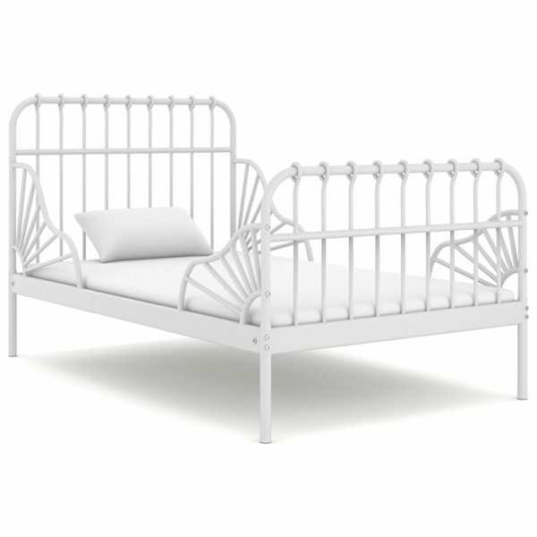 Voodiraam, valge, 80 × 130 cm, metall