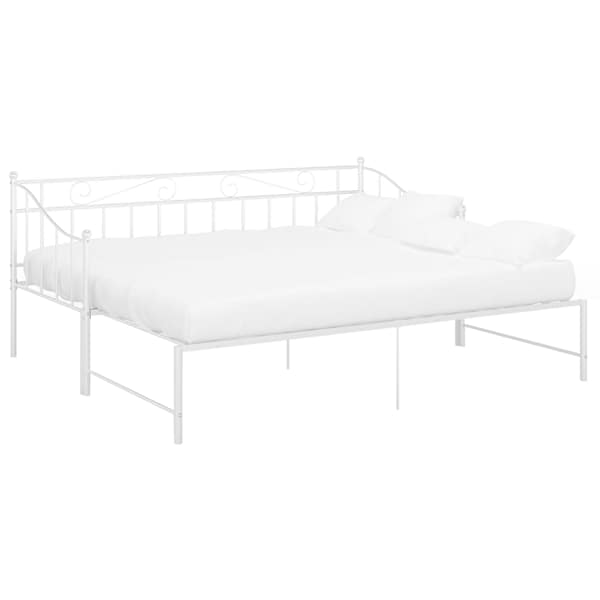 Diivanvoodi väljatõmmatava osaga, valge, 90 × 200 cm, metall — mudel 324777