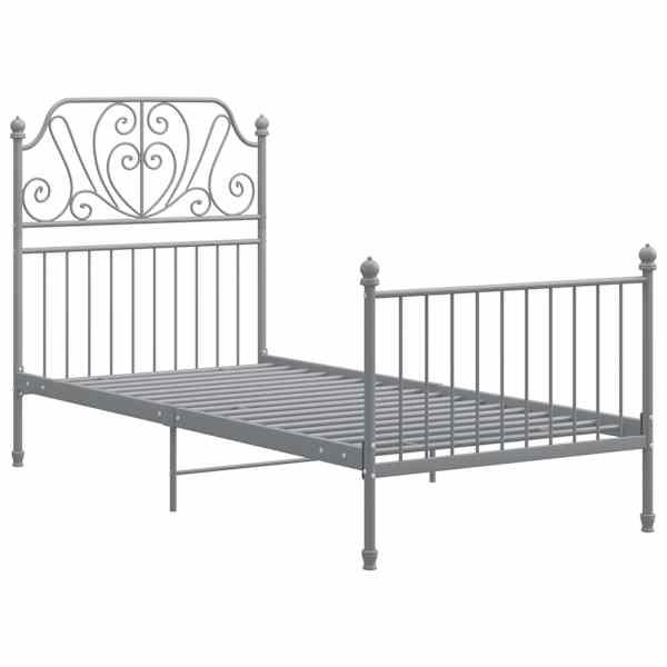 Voodiraam hall metallist 90 × 200 cm