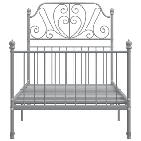 Voodiraam hall metallist 90 × 200 cm