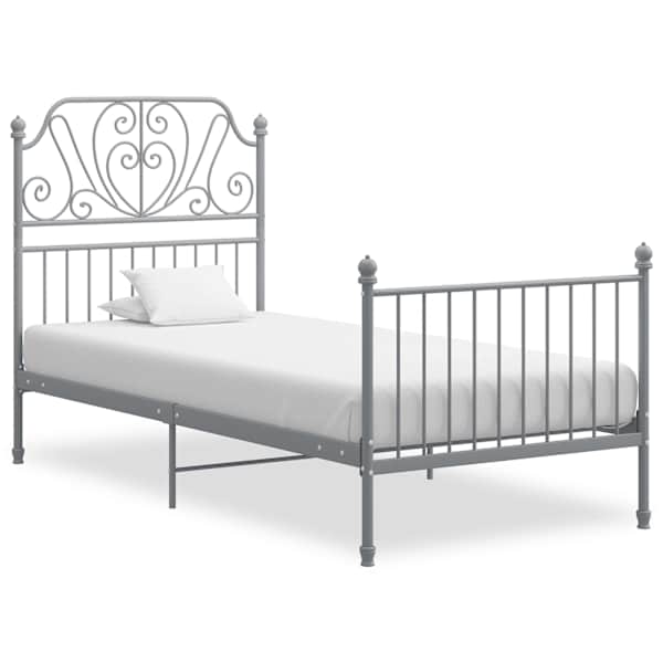 Voodiraam, hall, 100 × 200 cm, metall — mudel 324846