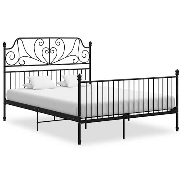 Voodiraam, must, 140 × 200 cm, metall — mudel 324850