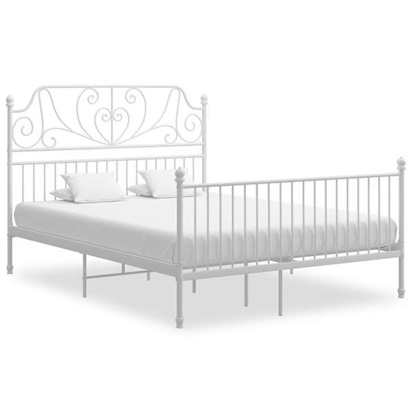 Voodiraam, valge, 160 × 200 cm, metall — mudel 324854