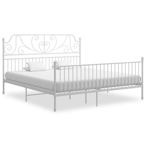 Voodiraam, valge, 180 × 200 cm, metall — mudel 324857