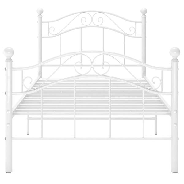Voodiraam, valge, 100 × 200 cm, metall — mudel 324992