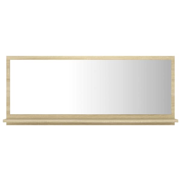 Vannitoa peegel, valge, Sonoma tamm, 90 × 10,5 × 37 cm, puitlaastplaat
