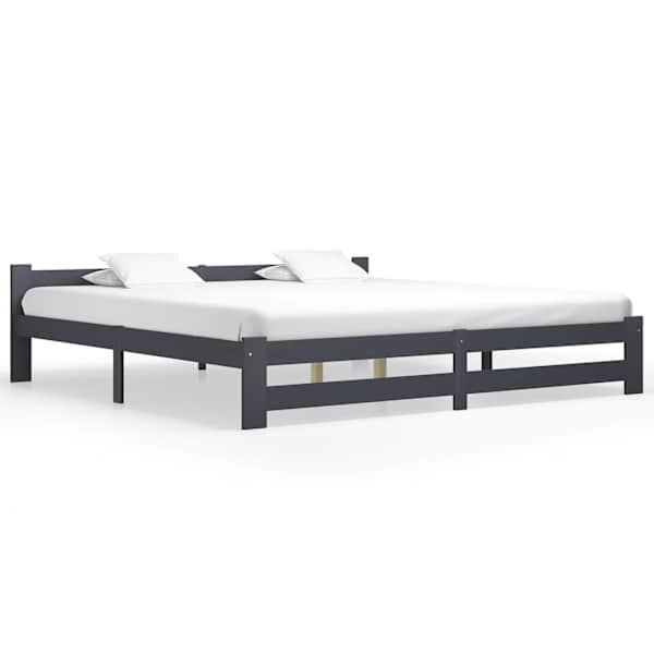 Voodiraam, tumehall, 200 × 200 cm — mudel 322025