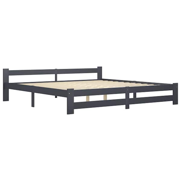 Voodiraam, tumehall, 200 × 200 cm — mudel 322025