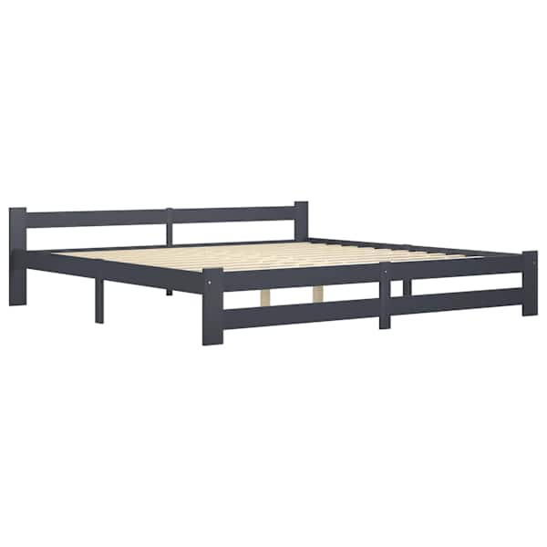 Voodiraam, tumehall, 200 × 200 cm — mudel 322025