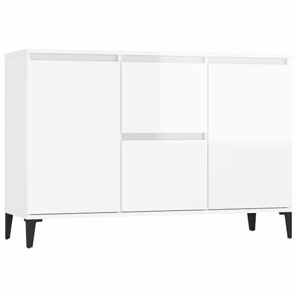 Puhvetkapp, kõrgläikega valge, 102 × 35 × 70 cm, tehispuit