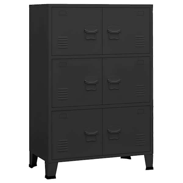 Industriaalne hoiukirst, must, 75 × 40 × 115 cm, metall