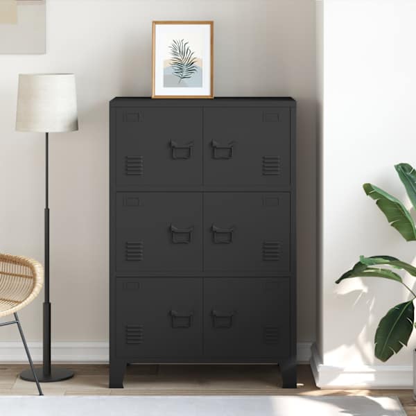 Industriaalne hoiukirst, must, 75 × 40 × 115 cm, metall